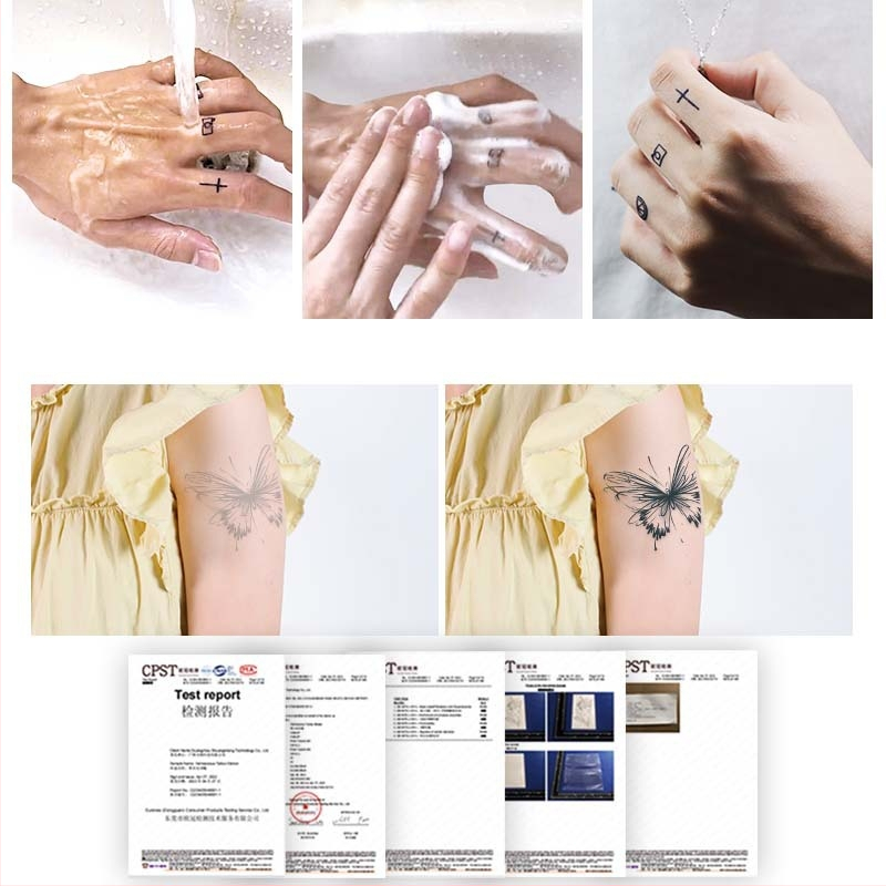 Viso nugaros tatuiruotės lipdukas, pusiau nuolatinis, atsparus vandeniui, žolelių dizainas, pernešimo spausdinimas