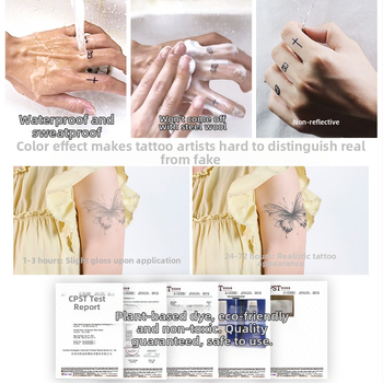 Αυτοκόλλητο τατουάζ για ολόκληρη πλάτη – βότανο σχέδιο, εκτύπωση με μεταφορά νερού, κατασκευή αυτοκόλλητου μεταφοράς, μηχανική παραγωγή, τυπωμένο λογότυπο