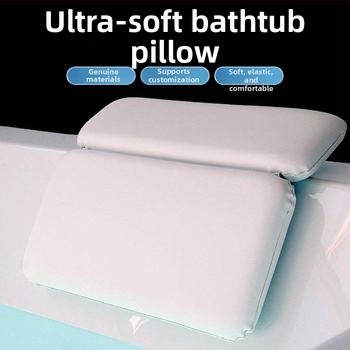 Stačiakampė PVC vonios pagalvė su siurbtuku, atspari vandeniui, neslystanti kaklo parama, pripučiamas pagalvė