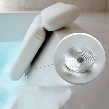 Stačiakampė PVC vonios pagalvė su siurbtuku, atspari vandeniui, neslystanti kaklo parama, pripučiamas pagalvė