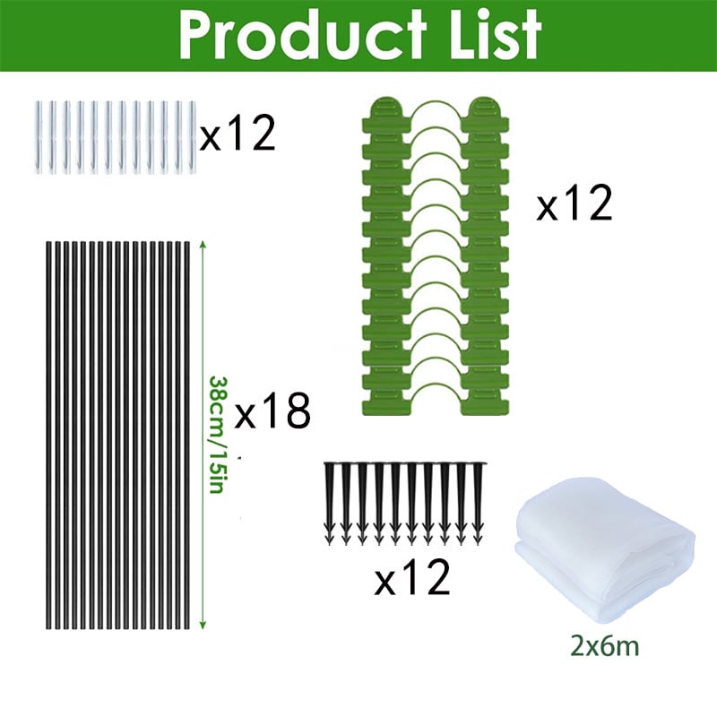 Acoperire de seră din fibră de sticlă, protecție împotriva insectelor și înghețului, cu acoperire detașabilă pentru plante