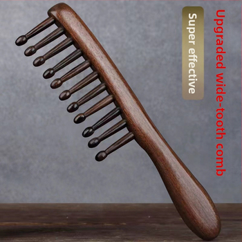 Ξύλινη χτένα με ευρείς δόντια για μασάζ μαλλιών και θεραπεία με μεσημβρινούς – σανδαλόξυλο ή ροζ ξύλο