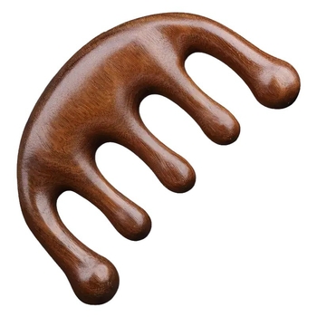 Сандалово дърво масажен гребен със комплект меридиански ролери — дървен, 45 g, Рег. номер на медицински уред 001