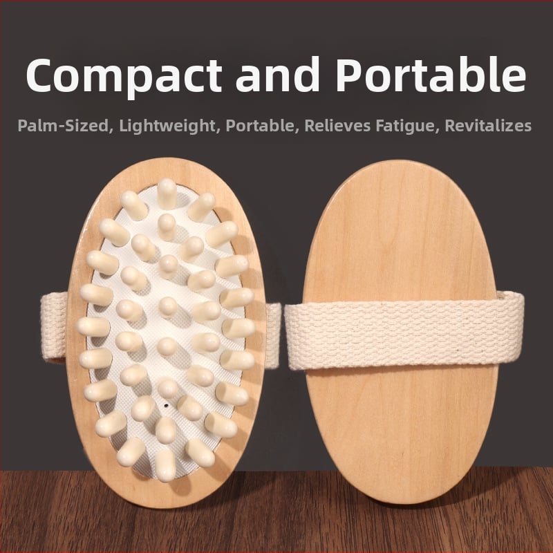 Дървен меридианен масажор за тяло с куршумовидна глава за масаж на гърба (Марка: Nanxi; Материал: Hemu; Категория: Air cushion comb; Целева група: обикновени потребители)