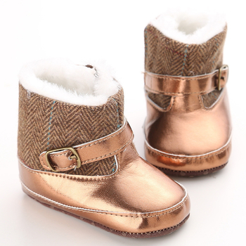 Bērnu ziemas zābaki ar biezu siltinājumu, PU augšdaļa, anti-slip mīkstā zole, Velcro aizdare, vecums 12–36 mēneši