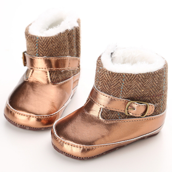 Bērnu ziemas zābaki ar biezu siltinājumu, PU augšdaļa, anti-slip mīkstā zole, Velcro aizdare, vecums 12–36 mēneši