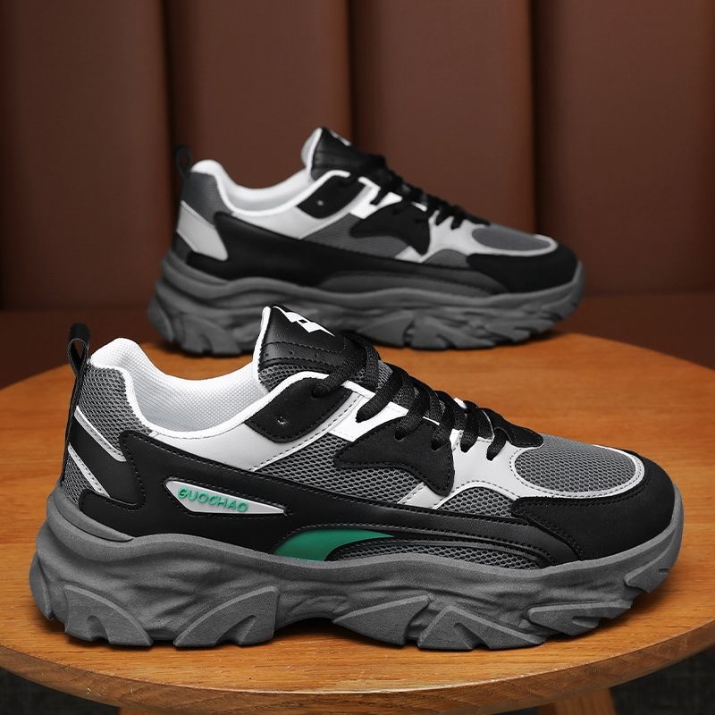 Ανδρικά παπούτσια με φαρδιά σόλα, διχτυωτό επάνω μέρος, αναπνεύσιμα καλοκαιρινά casual παπούτσια, χαμηλός αστράγαλος, κορδόνια