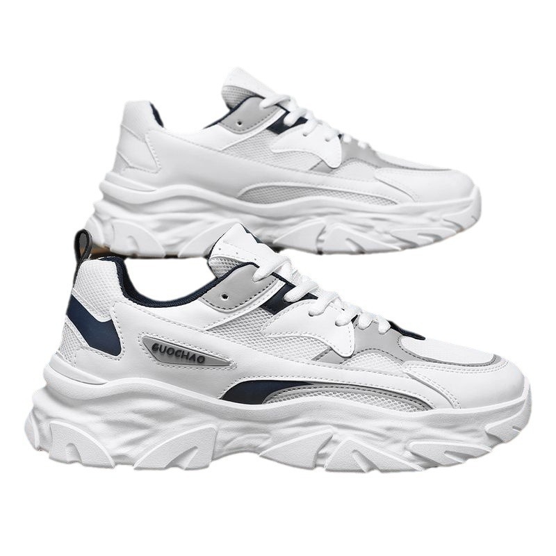 Ανδρικά παπούτσια με φαρδιά σόλα, διχτυωτό επάνω μέρος, αναπνεύσιμα καλοκαιρινά casual παπούτσια, χαμηλός αστράγαλος, κορδόνια