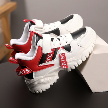 Παιδικά παπούτσια σε στυλ dad shoes με δερμάτινο πάνω μέρος, αδιάβροχα, ελαφριά, αντιολισθητικά, με Velcro κλείσιμο