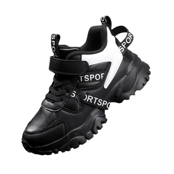 Παιδικά παπούτσια σε στυλ dad shoes με δερμάτινο πάνω μέρος, αδιάβροχα, ελαφριά, αντιολισθητικά, με Velcro κλείσιμο