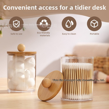 Κουτί αποθήκευσης καλλυντικών, ακρυλικό, στρογγυλό διαφανές, με καπάκι και συρτάρι