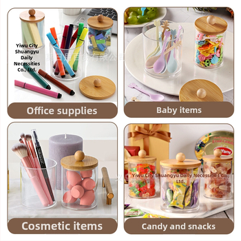 Κουτί αποθήκευσης καλλυντικών, ακρυλικό, στρογγυλό διαφανές, με καπάκι και συρτάρι