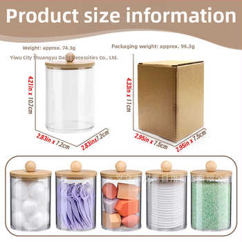 Κουτί αποθήκευσης καλλυντικών, ακρυλικό, στρογγυλό διαφανές, με καπάκι και συρτάρι