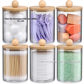 Κουτί αποθήκευσης καλλυντικών, ακρυλικό, στρογγυλό διαφανές, με καπάκι και συρτάρι