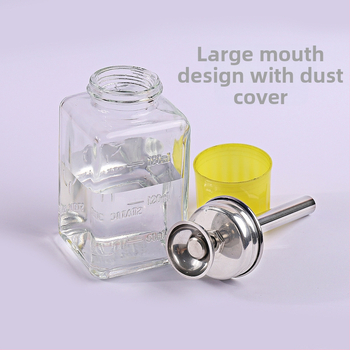 Γυάλινο μπουκάλι για νύχια με ατσάλινη αντλία, σωληνάκι αντλίας με χαλκό-πυρήνα, ανθεκτικό στη διάβρωση, καπάκι προστασίας από σκόνη