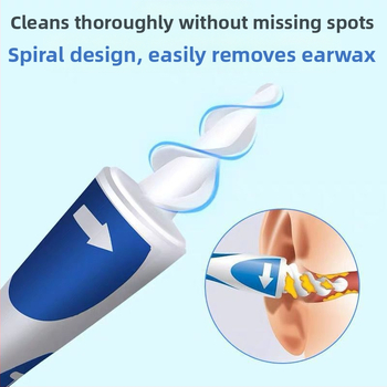 Σπειροειδές κουτάλι αυτιού από πλαστικό και σιλικόνη, μη φωτεινό, συσκευασία 120 τεμάχια, κατάλληλο για παιδιά και ενήλικες