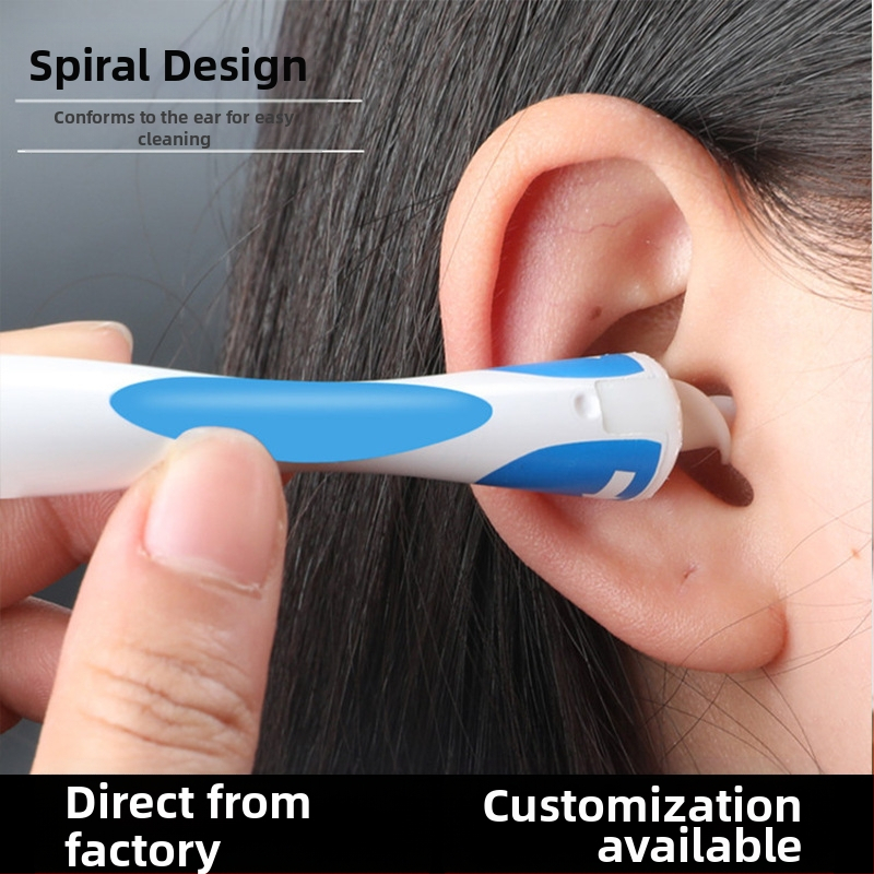 Σπειροειδές κουτάλι αυτιού από πλαστικό και σιλικόνη, μη φωτεινό, συσκευασία 120 τεμάχια, κατάλληλο για παιδιά και ενήλικες