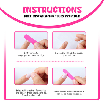 Χειροποίητα αυτοκόλλητα νυχιών σε γαλλικό στυλ με μαρμάρινο σχέδιο, σετ 24 τεμάχια για εφαρμογή – Miss Bloom