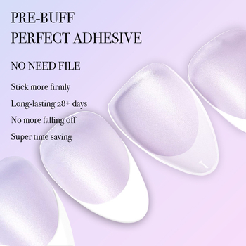 Αυτοκόλλητα νυχιών, αμυγδαλόσχημα, γαλλικό άκρο, ματ φινίρισμα, υπερλεπτές