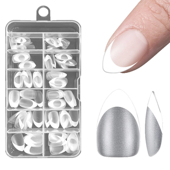 Αυτοκόλλητα νυχιών, αμυγδαλόσχημα, γαλλικό άκρο, ματ φινίρισμα, υπερλεπτές