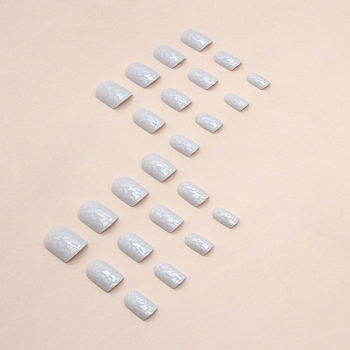 Τεχνητά νύχια με θραύσματα αυγής και λάμψη, στυλ ins, κοντά, κατάλληλα για κυρίες, μάρκα Zhenzhen