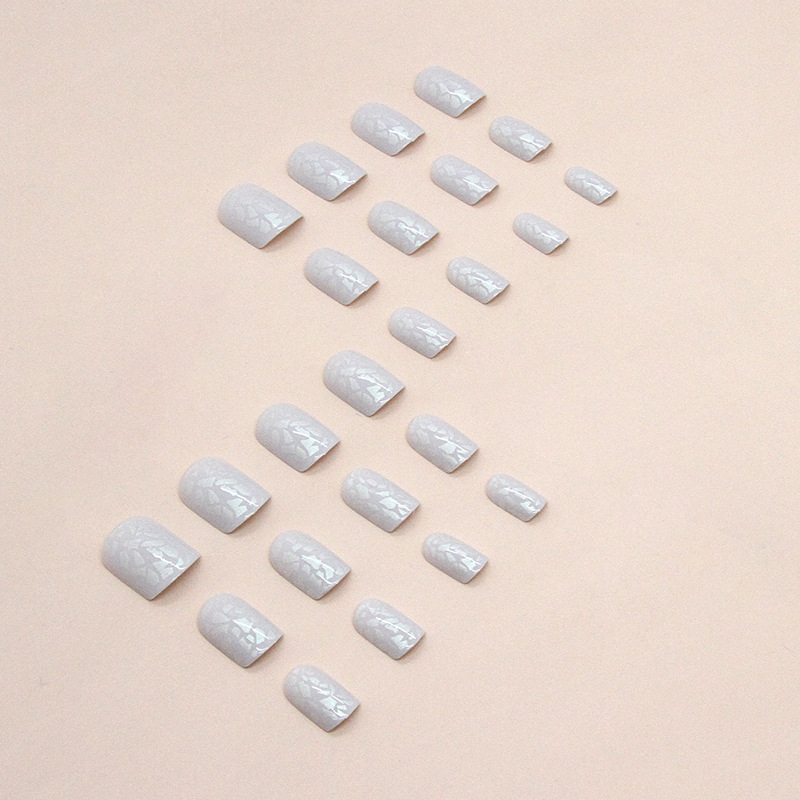 Unghii false cu fragmente aurora, design flash, stil ins, scurte, pentru doamne, marcă Zhenzhen