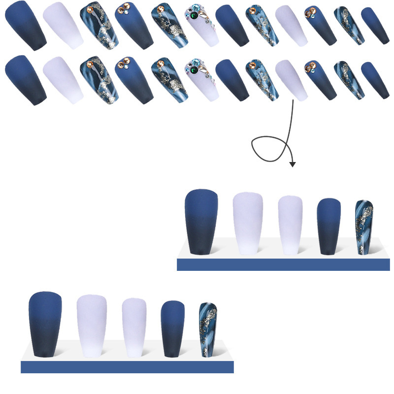 Linqisi Press-On нокти с кристали-диаманти, Cartoon и Plaid шарки, сладък стил, за дами