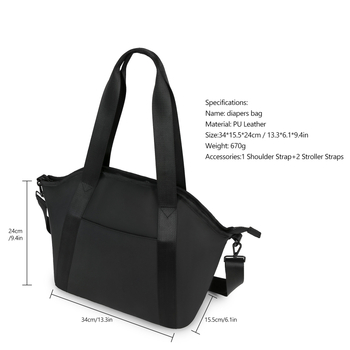 Τσάντα PU δέρμα για μαμά σε ταξίδια με μονωμένο θήκη μπιμπερό, αδιάβροχη, ελαφριά, διαχωρισμό υγρών-ξηρών