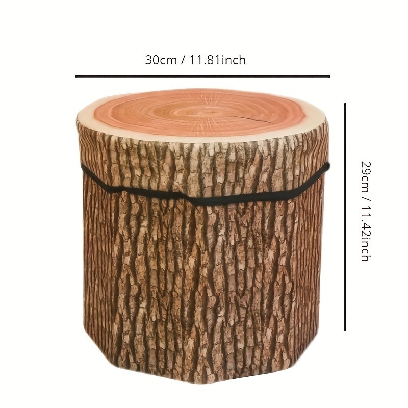 Съхранителен табурет с текстилна тапицерия, сгъваем дизайн, октогонална колона, капацитет 27 л, товароносимост 80 кг