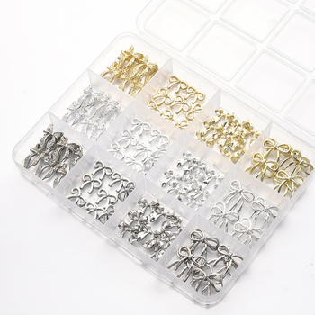 Kutija za nokte s motivom mašne — metalna legura, uzorak mašne, sladak stil