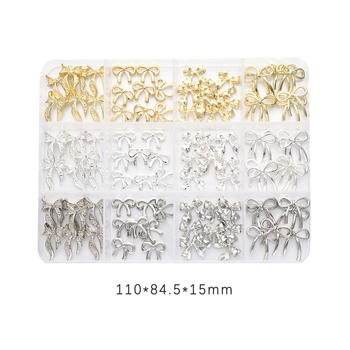 Kutija za nokte s motivom mašne — metalna legura, uzorak mašne, sladak stil