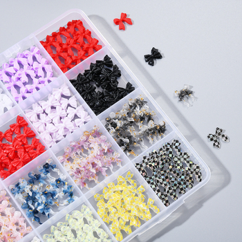 Nagu aksesuāru komplekts ar Bow-Tie – no sveķiem, Bow Tie sērija, salds un minimalistisks stils