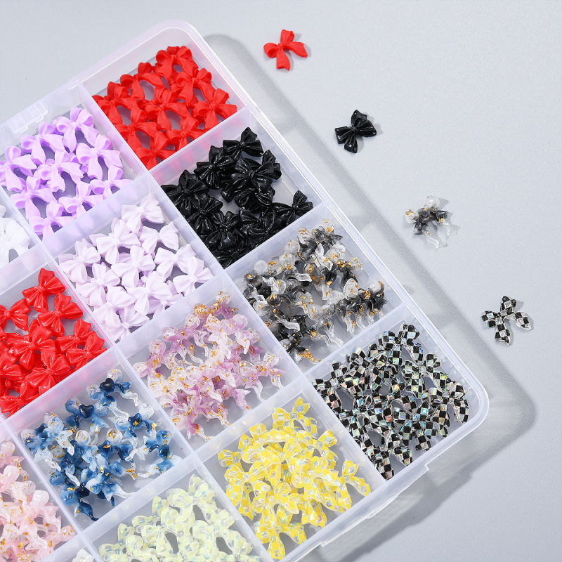 Set ukrasa za nokte s Bow-Tie – izrađeno od smole, serija Bow Tie, sladak i minimalistički stil