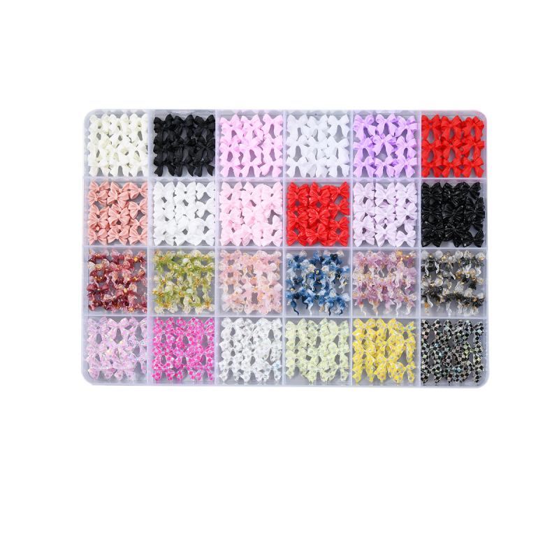 Set ukrasa za nokte s Bow-Tie – izrađeno od smole, serija Bow Tie, sladak i minimalistički stil