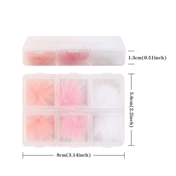 Σετ κοσμημάτων νυχιών με 6 φούντες από γούνα μινκ και αποσπώμενα μαγνητικά εξαρτήματα