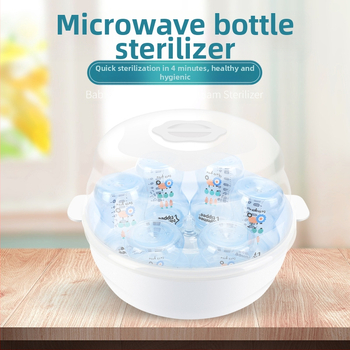 JOYREN Bērnu pudelīšu mikroviļņu sterilizators ar tvaika sterilizāciju, PP materiāls, augstas temperatūras izturīgs, traukiem un rotaļlietām, no 3 mēnešiem