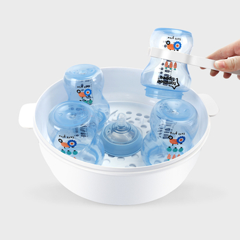 JOYREN Bērnu pudelīšu mikroviļņu sterilizators ar tvaika sterilizāciju, PP materiāls, augstas temperatūras izturīgs, traukiem un rotaļlietām, no 3 mēnešiem