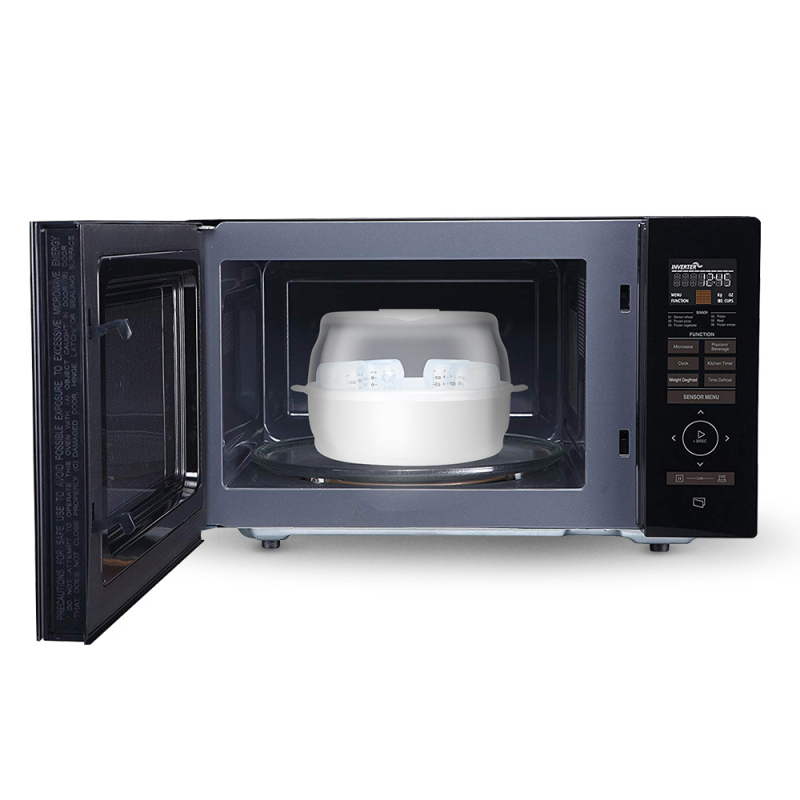 JOYREN Kūdikio buteliukų mikrobangų sterilizatorius, garinis sterilizatorius, PP medžiaga, aukštos temperatūros atsparumas, skirtas indams ir žaislams, nuo 3 mėnesių