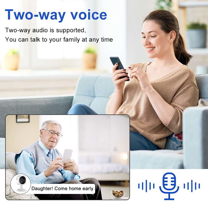 Kūdikio stebėjimo kamera 1080p, dvikryptis gars, 3.6mm objektyvas, naktinis matymas 10m, vidaus naudojimui