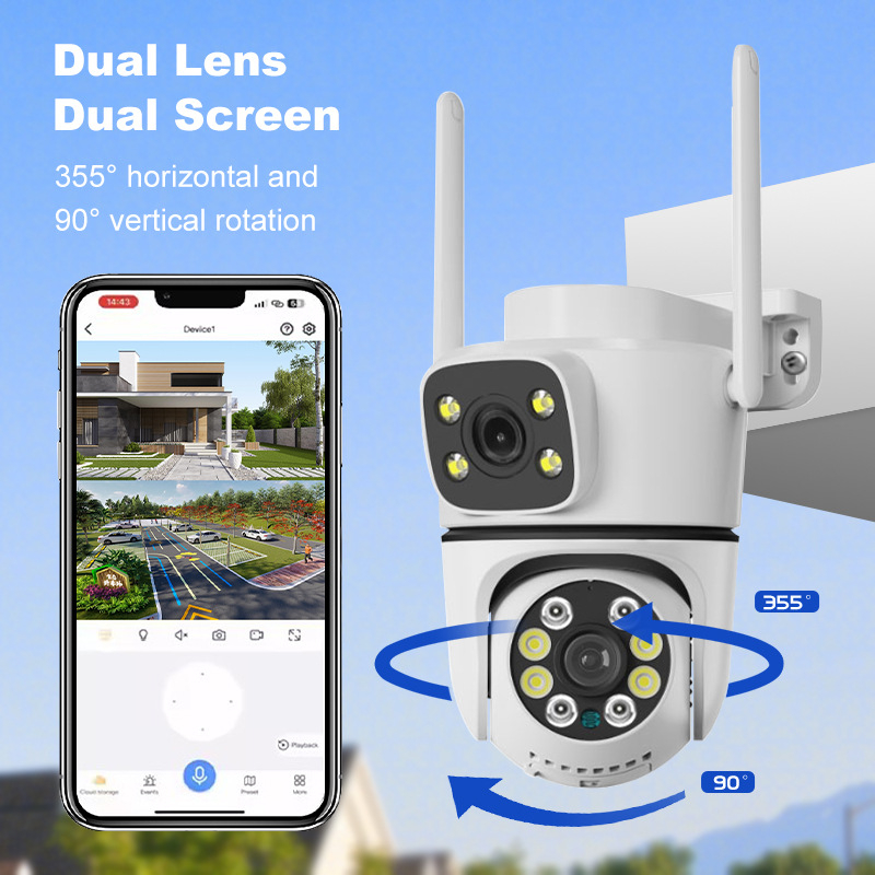 Sferinė WiFi stebėjimo kamera, 1080P HD, naktinis matymas, vidinė ir lauko naudojimas, nuotolinis prisijungimas per mobilųjį telefoną