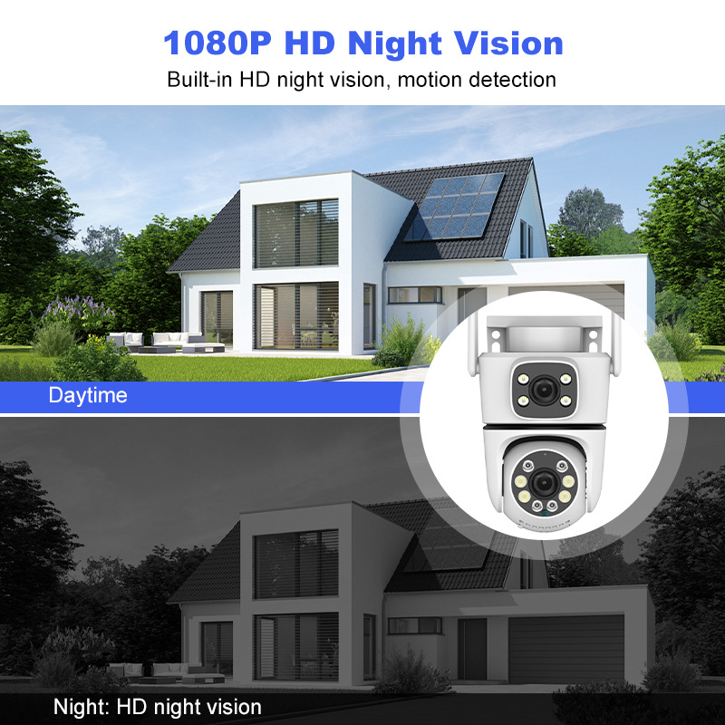 Sferinė WiFi stebėjimo kamera, 1080P HD, naktinis matymas, vidinė ir lauko naudojimas, nuotolinis prisijungimas per mobilųjį telefoną