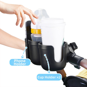 JOYREN Държач за чаши за детска количка, двойна чашка, ABS, произход Shenzhen, държач за телефон