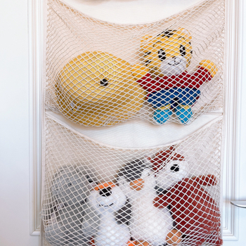 Κρεμαστή θήκη αποθήκευσης πόρτας με τέσσερα επίπεδα δικτυωτού θήκης, βαμβακερό σκοινί, Nordic στυλ, για υπνοδωμάτιο και αποθήκευση παιχνιδιών