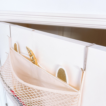 Κρεμαστή θήκη αποθήκευσης πόρτας με τέσσερα επίπεδα δικτυωτού θήκης, βαμβακερό σκοινί, Nordic στυλ, για υπνοδωμάτιο και αποθήκευση παιχνιδιών