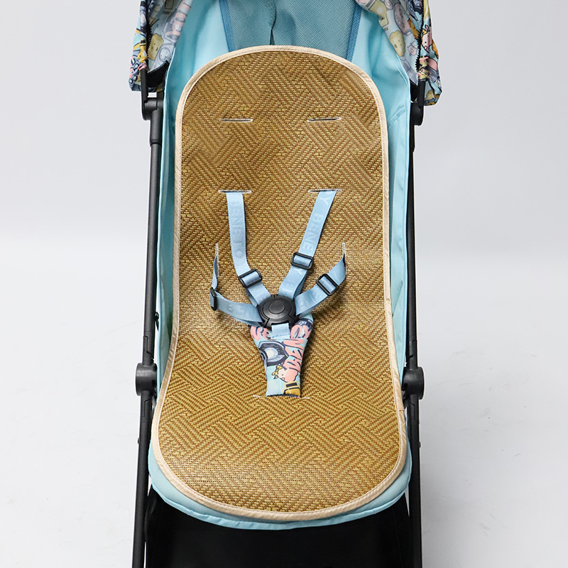 Μάτ καροτσιού από ράταν, διαπνέον, απορροφά τον ιδρώτα, προσαρμόσιμο για βρέφη 0–1 έτους