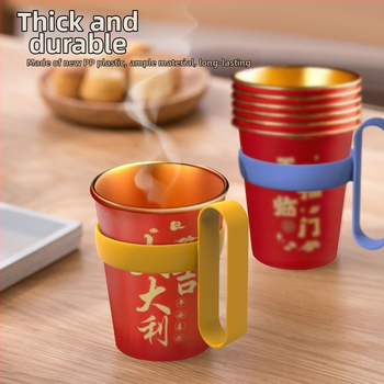 Vienkartinis plastikinis puodelio laikiklis popieriniams puodeliams su šilumine izoliacija ir dideliu rankena