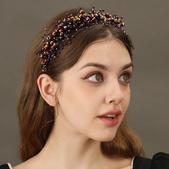 Kristalna diadema za kosu u stilu krune, ženska čelenka od plastike/smole
