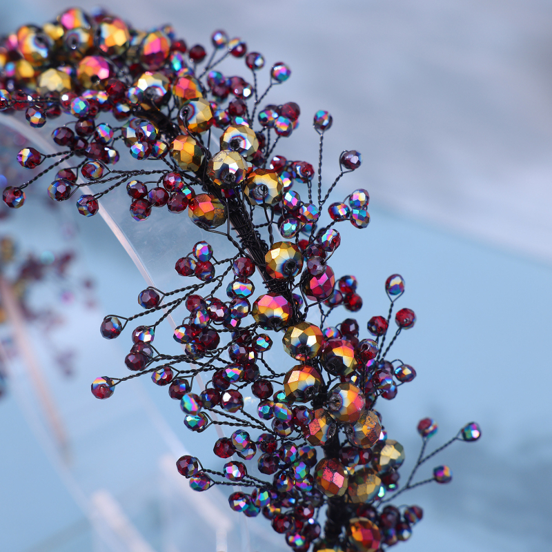 Kristalna diadema za kosu u stilu krune, ženska čelenka od plastike/smole