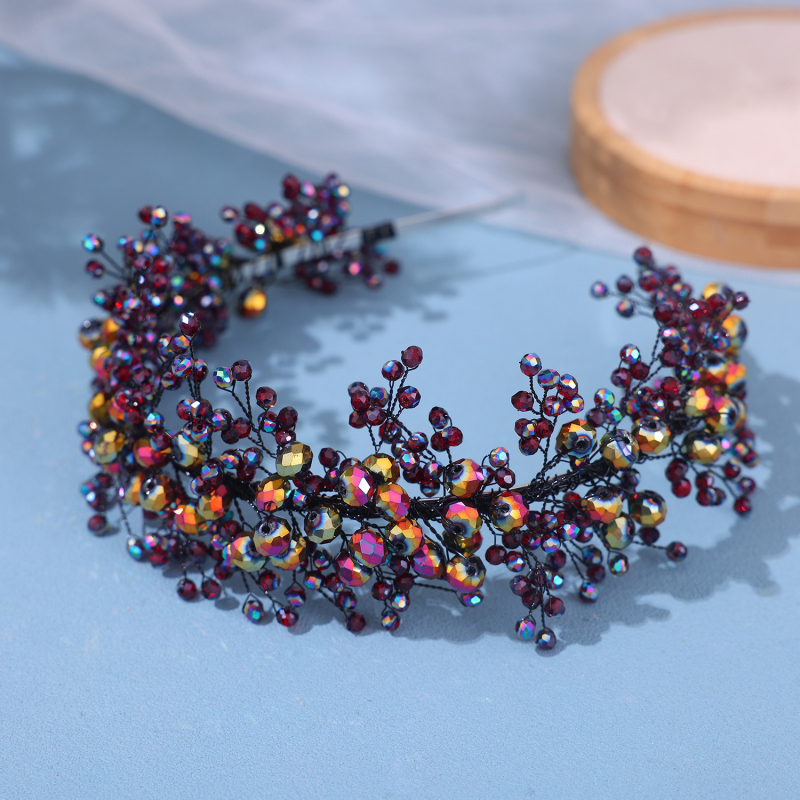 Kristalna diadema za kosu u stilu krune, ženska čelenka od plastike/smole