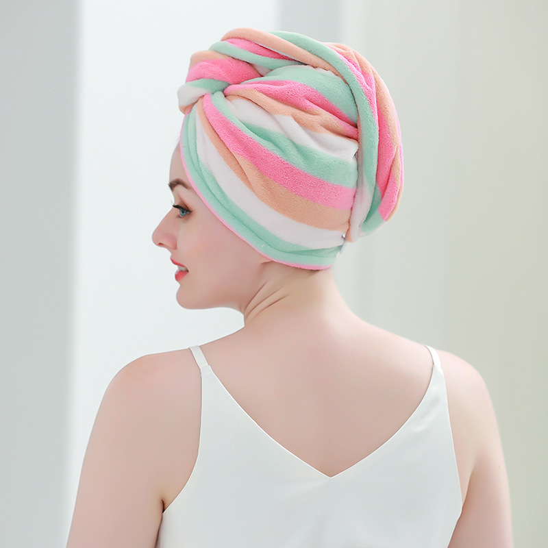 Yipin Qiao Tai koralinis flisas plaukų džiovinimo kepurė moterims, 80–99 g, siūlai 32, pritaikytas apdorojimas